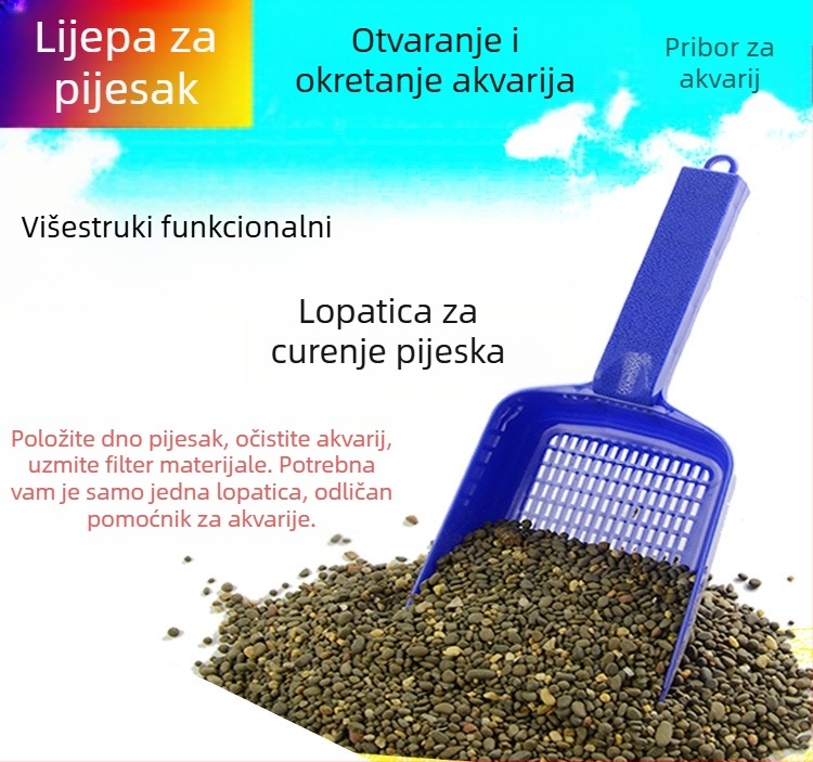 Akvarijska lopatica za pijesak – plastika, težina 0.1, porijeklo Guangdong, oprema za akvarij