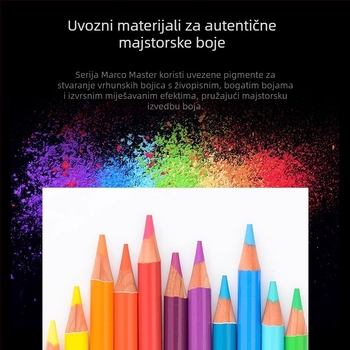 Marco Set bojica u boji — vodotopljive i uljno-bazirane, drveno kućište, tvrdoća B, za pisanje i bojanje