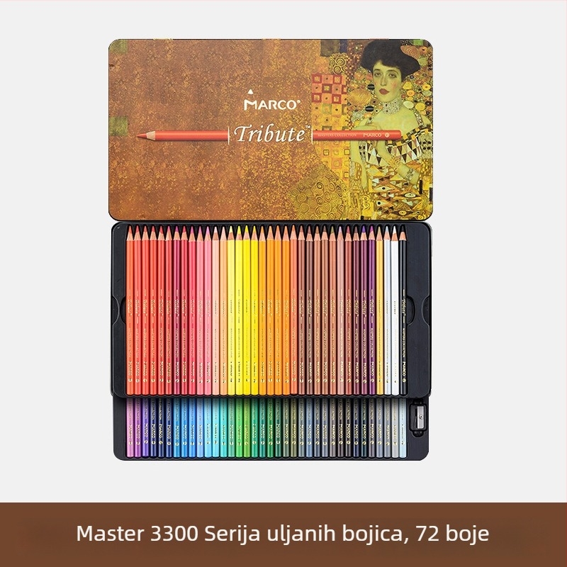 Marco Set bojica u boji — vodotopljive i uljno-bazirane, drveno kućište, tvrdoća B, za pisanje i bojanje