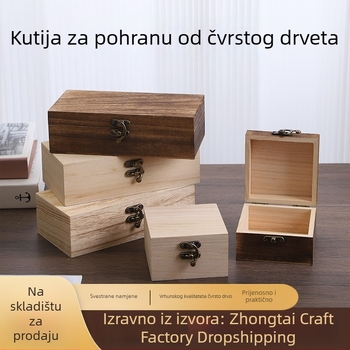 Pravokutna drvena kutija za skladištenje od paulownia drveta s preklopnim poklopcem, vintage-stil kutija za poklon, Model 23-1, Graviranje, Moguće dodati logo, Pakiranje