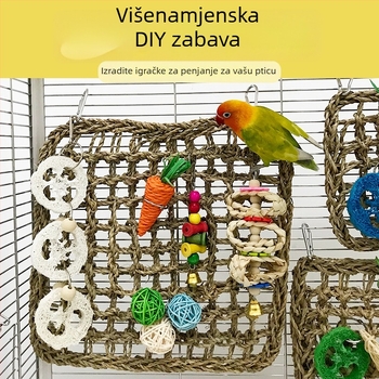 Mreža za penjanje papige, ručno pletena mreža od Water Grass, viseće gnijezdo za kućne ljubimce, podrijetlo Anhui, nije uvezeno