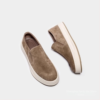 Muške Slip-On mokasice, prozračne gornje od mikrovlaknaste kože, gumeni potplat, oštar vrh, vulkanizirana konstrukcija, zima 2024