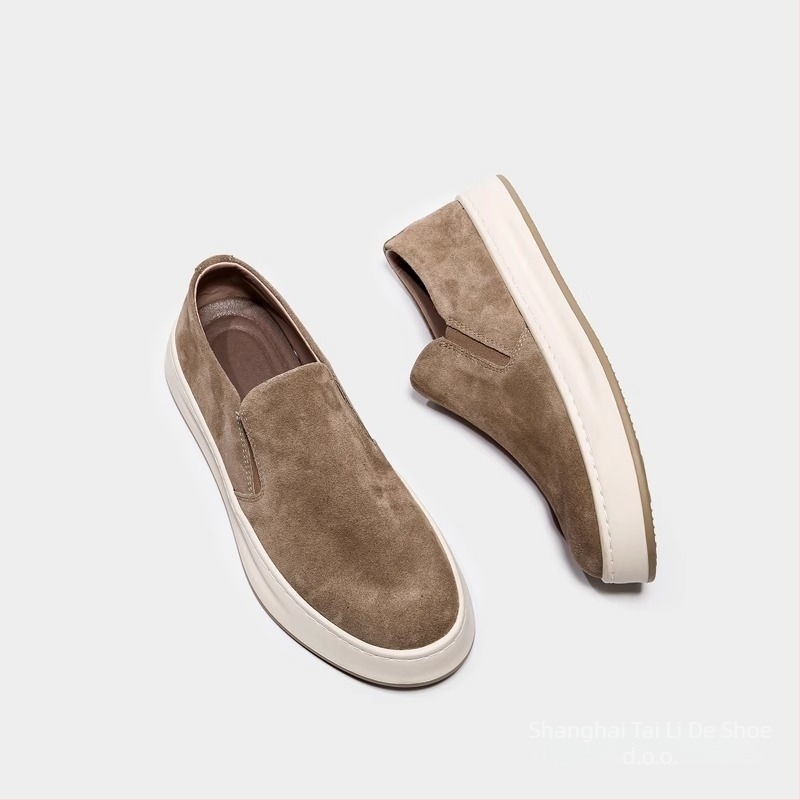 Muške Slip-On mokasice, prozračne gornje od mikrovlaknaste kože, gumeni potplat, oštar vrh, vulkanizirana konstrukcija, zima 2024