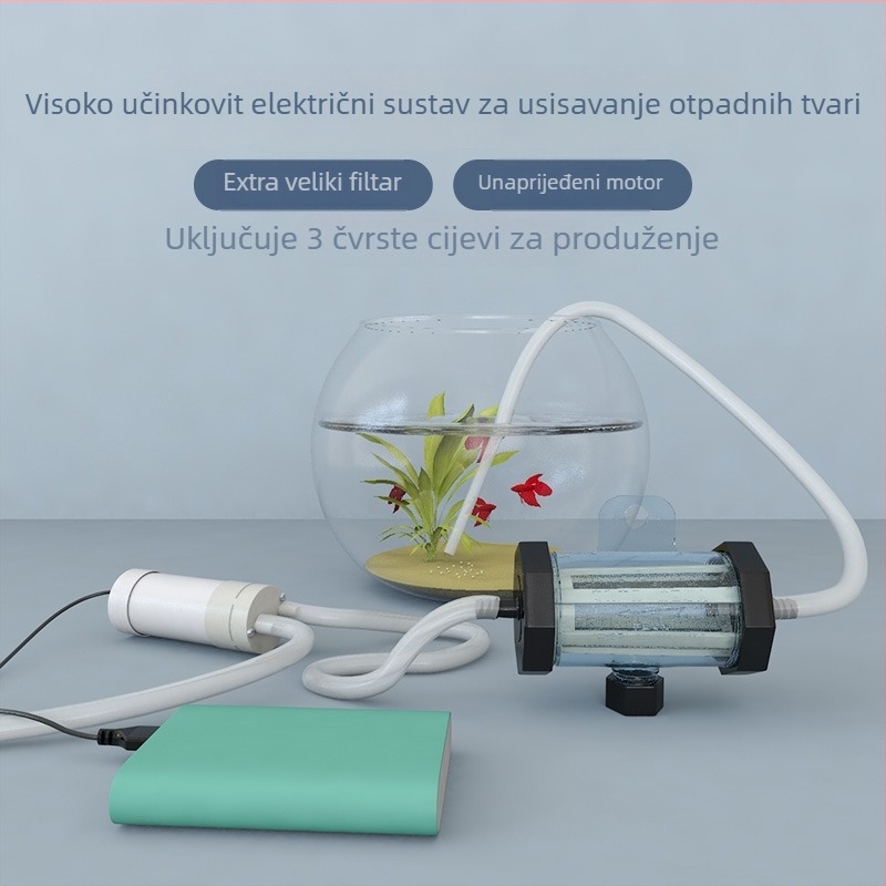 Pumpa za izmjenu vode u akvariju, usisavanje izmeta, električno čišćenje i pranje pijeska