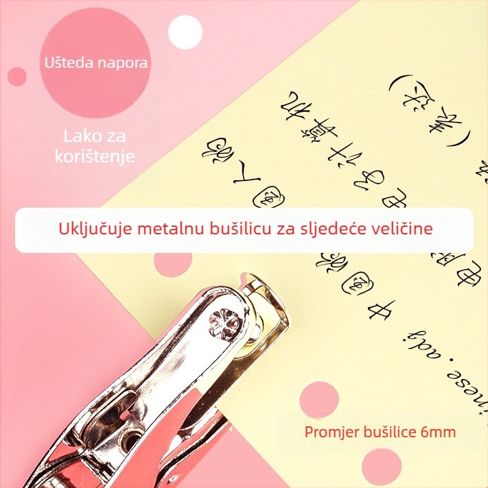 PP plastični perforator s prstenima za ručni dnevnik