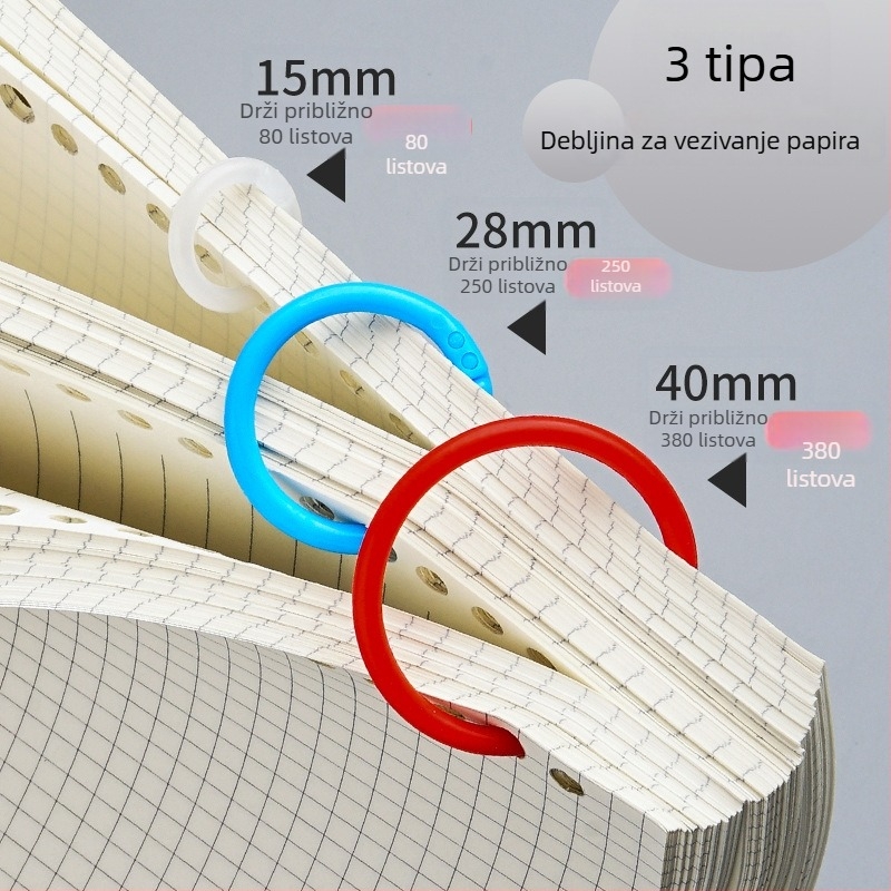 PP plastični perforator s prstenima za ručni dnevnik