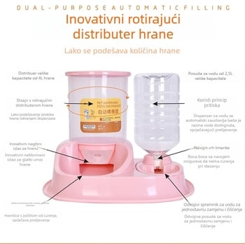 Automatska hranilica i napoj s posudama za mačku i psa — plastika, brend Joon-woo, kompletan set