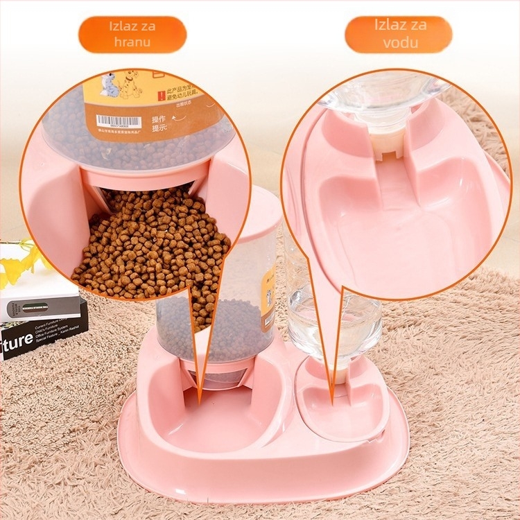Automatska hranilica i napoj s posudama za mačku i psa — plastika, brend Joon-woo, kompletan set