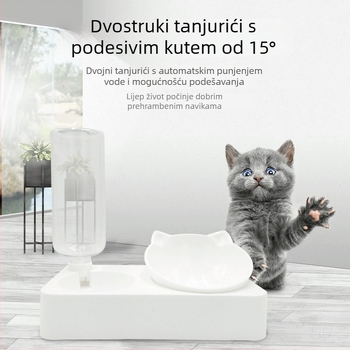 Dvostruka posuda za kućne ljubimce: mačka i pas, s automatskim dopunjavanjem vode, PP materijal, Little One marka