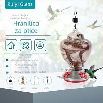 Staklena hranilica za ptice, viseća vanjska, premazana površina — Ruiyi Glass (Materijal: staklo; Brand: Ruiyi Glass; Površina: obojana; Pogodno za akvarij)