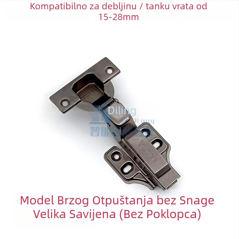 Šarka vrata ormara s turbinskim podešavanjem, brzo ugradnja uz kasetu, 1 mm željeza