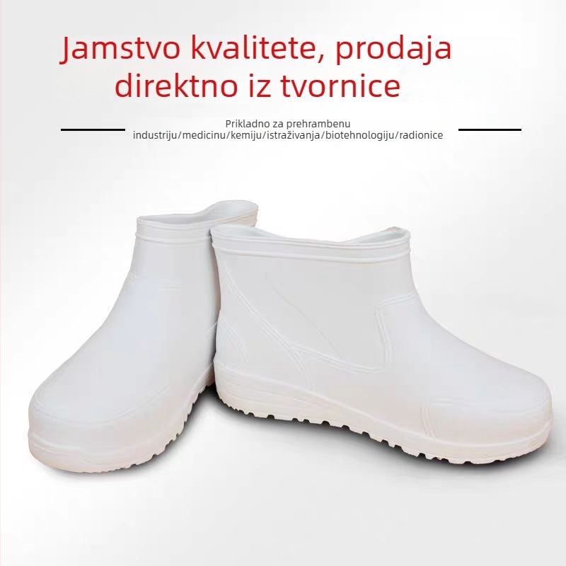 Cipele za kišu od EVA pjene - protuklizna potplata, kratka visina nadkoljenika, okrugli vrh, niski pet (1–3 cm)