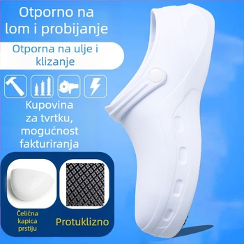 Unisex kuharske cipele s protukliznim EVA gornjim dijelom, plastična zaštita prstiju, vodootporne, lagane, za sve sezone