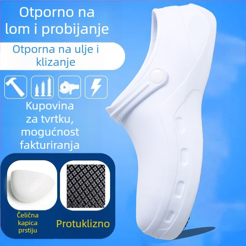Unisex kuharske cipele s protukliznim EVA gornjim dijelom, plastična zaštita prstiju, vodootporne, lagane, za sve sezone