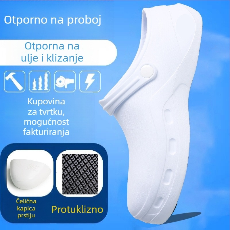 Unisex kuharske cipele s protukliznim EVA gornjim dijelom, plastična zaštita prstiju, vodootporne, lagane, za sve sezone