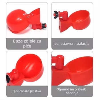 Automatska posuda za vodu za perad — plastična zdjela za vodu