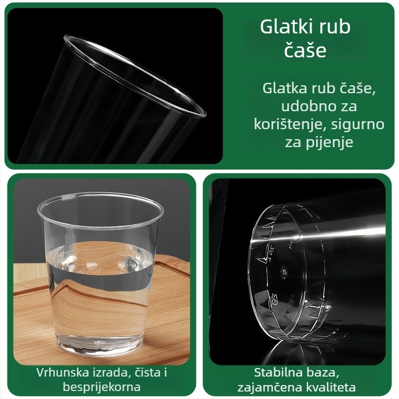 PS plastični čašica za deserte – jednokratna mousse čašica za sladoled i deserte, srebrni toplinski otisak, bez poklopca, kapaciteti 50ml 270ml 200ml