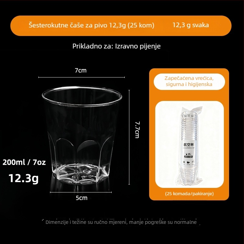 PS plastični čašica za deserte – jednokratna mousse čašica za sladoled i deserte, srebrni toplinski otisak, bez poklopca, kapaciteti 50ml 270ml 200ml