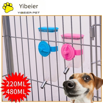 Bottle za vodu za kućne ljubimce za pse — prijenosni, viseći dizajn; Materijal: plastika; Kapacitet: 220 ml ili 480 ml; Marka: YIBEIER PET / Ibel