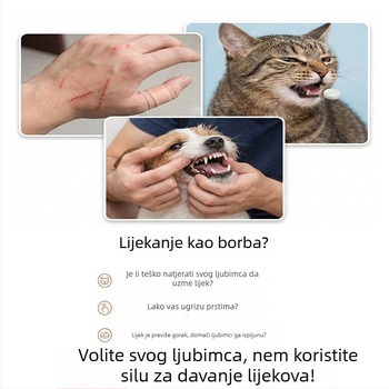 Push-tip hranilica za kućne ljubimce, za mačke i pse, dvostruka upotreba suha/vlažna hrana, plastična