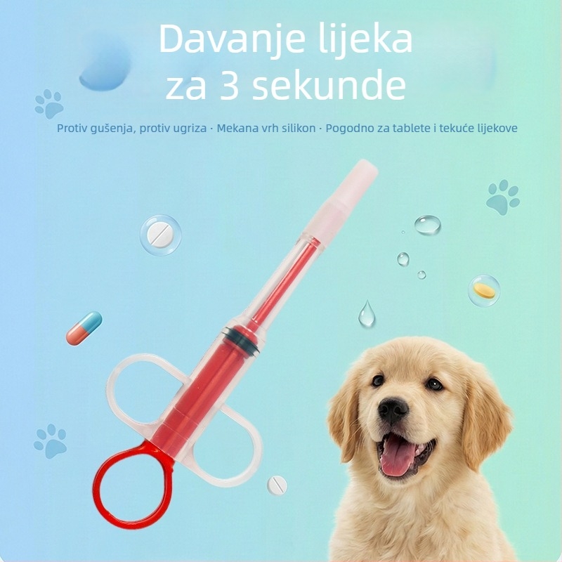 Push-tip hranilica za kućne ljubimce, za mačke i pse, dvostruka upotreba suha/vlažna hrana, plastična