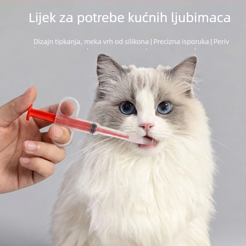 Push-tip hranilica za kućne ljubimce, za mačke i pse, dvostruka upotreba suha/vlažna hrana, plastična