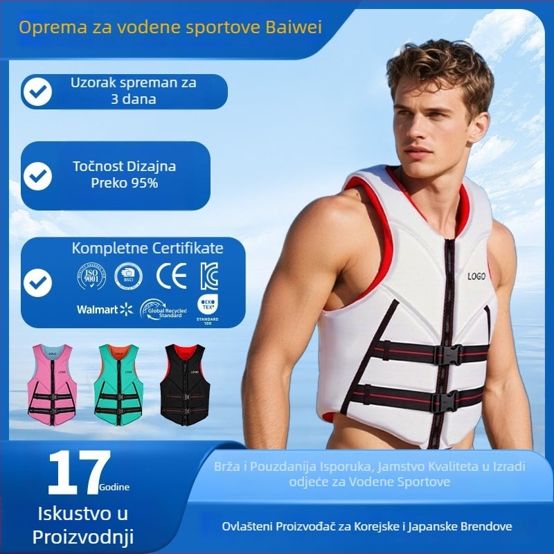 Spasiva jakna za rafting i vodne sportove s visokom plutnošću, zaštita od sudara, prilagodljiv OEM model