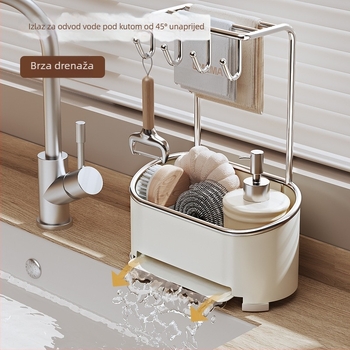 Okrugli metalni stalak za odvodnju, zidni kuhinjski organizator u nordijskom stilu