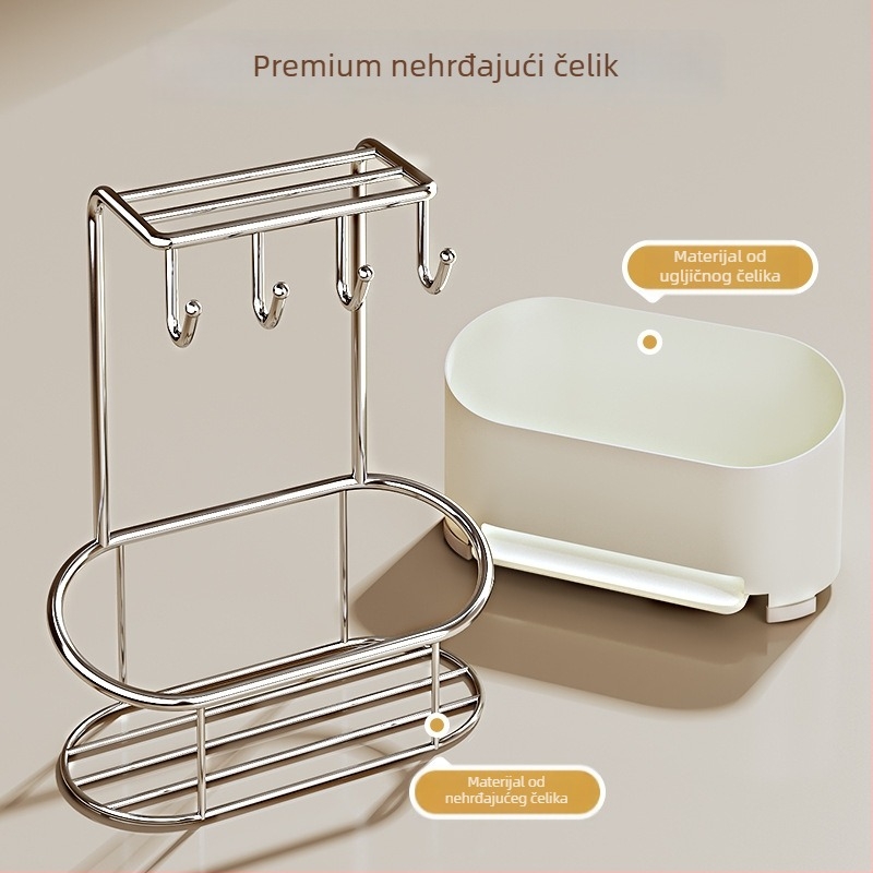 Okrugli metalni stalak za odvodnju, zidni kuhinjski organizator u nordijskom stilu