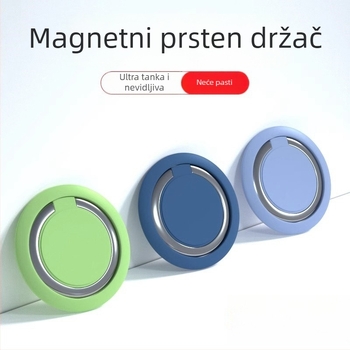 Držač s prstenom za telefon – magnetski auto i stolni držač, metal, Raufini, podrška prilagođavanju