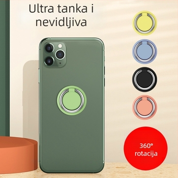Držač s prstenom za telefon – magnetski auto i stolni držač, metal, Raufini, podrška prilagođavanju