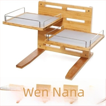 Drveni stalak za posude za mačke, podesiva visina, zaštita vrata, Chenjia