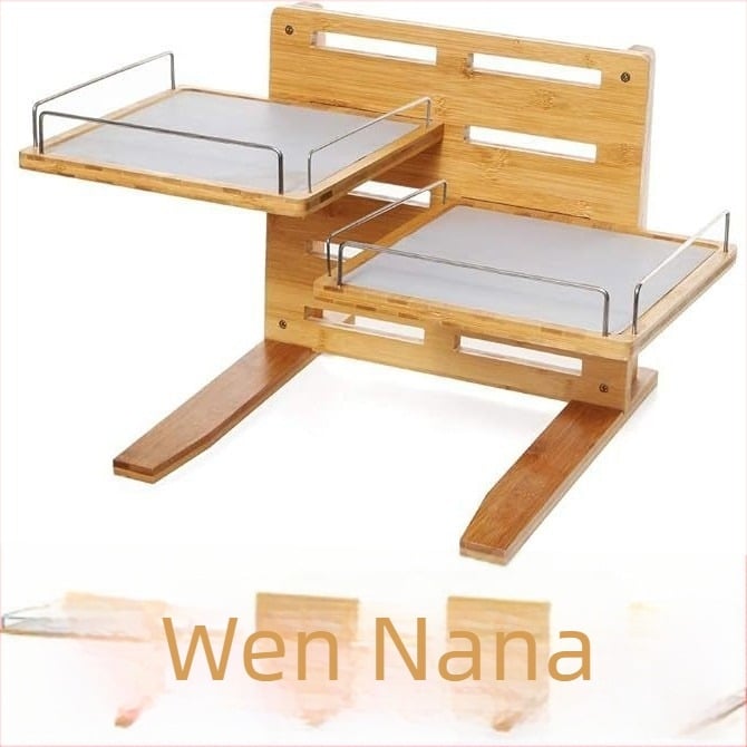 Drveni stalak za posude za mačke, podesiva visina, zaštita vrata, Chenjia