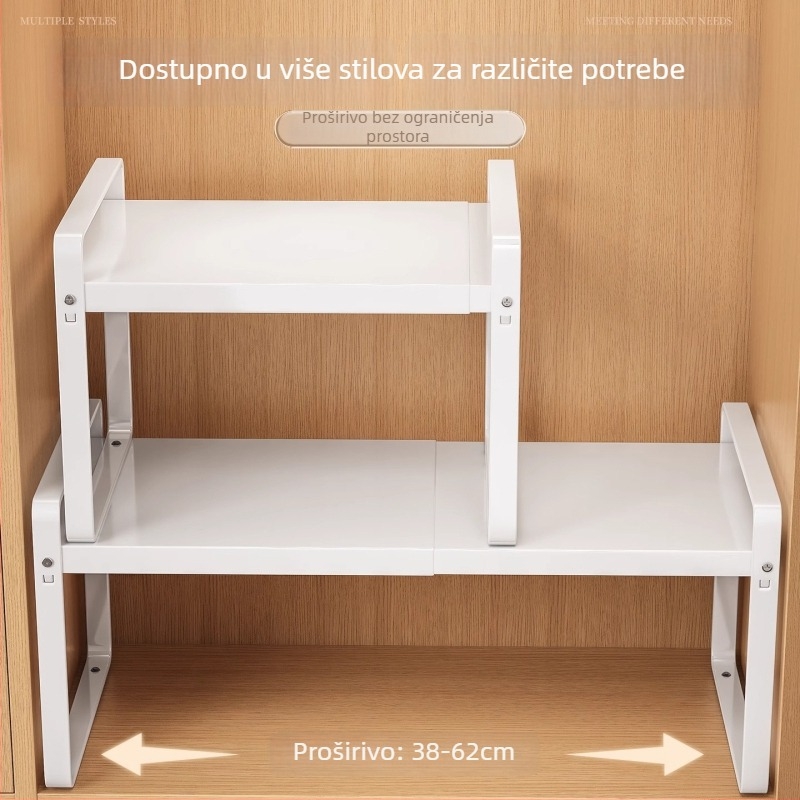 Višeslojni stojak za kuhinjski pult, metal, starinski stil, pravokutni dizajn, bez montaže, pogodan za ploču, kut ili zid