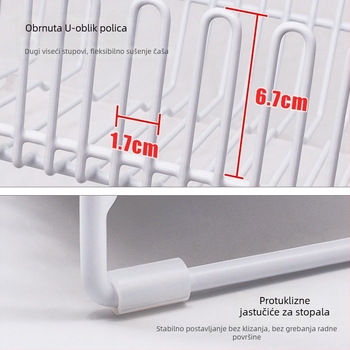 Odvodni stalak za posuđe za sudoper od nehrđajućeg čelika 304, kuhinjski stolni model, jednostavan i moderan stil