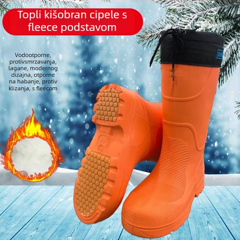 Unisex visoke kišne čizme s EVA gornjim dijelom, gumom na podnož i unutarnjom postavom od umjetnog kratkog pliša