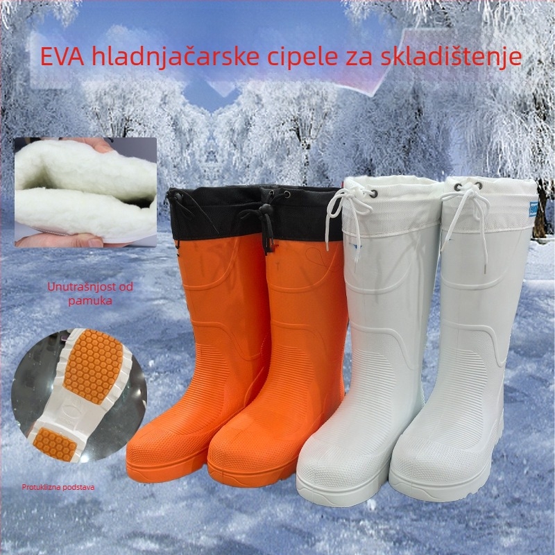 Unisex visoke kišne čizme s EVA gornjim dijelom, gumom na podnož i unutarnjom postavom od umjetnog kratkog pliša