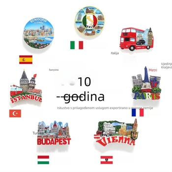 Magneti za hladnjak od smole — oslikani, prilagodljivi, suveniri s putovanja Madrid i Barcelona, mogućnost otiska logotipa