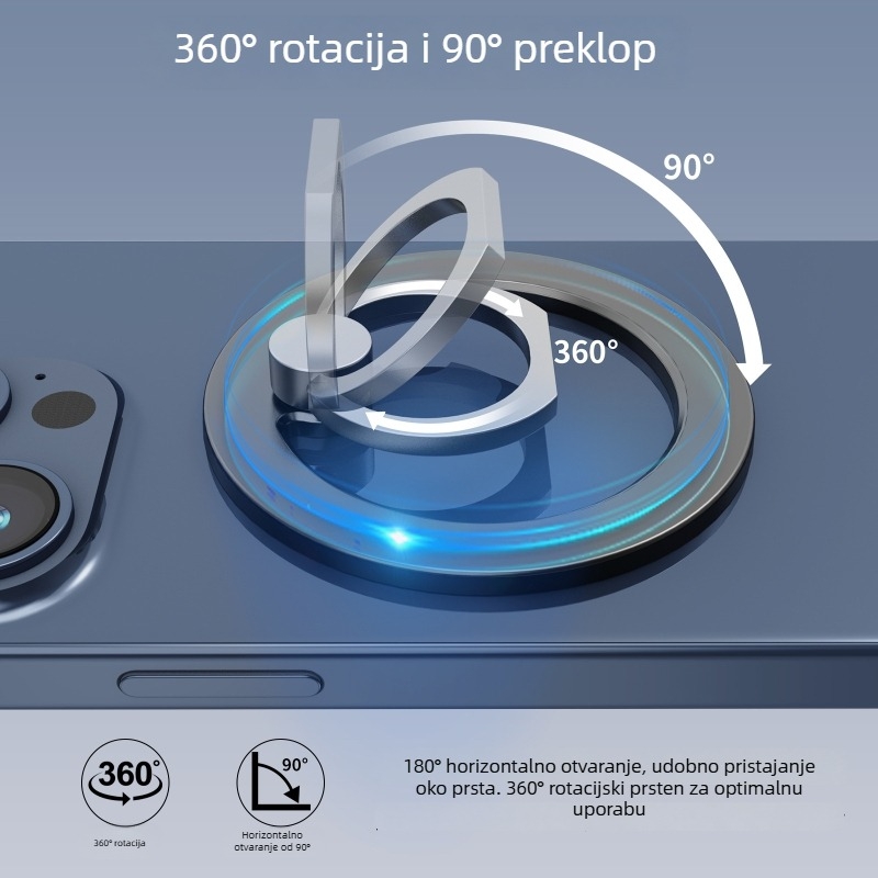 MagSafe prstenasti držač - ultra tanak, legura, magnetsko pričvršćivanje, kompatibilan s iPhone