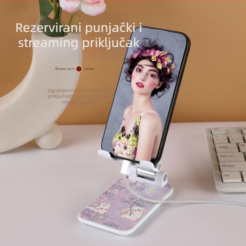 Stolni držač za telefon i tablet, sklopiv i prenosiv, plastična konstrukcija