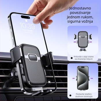 Mo jile Držač za telefon u automobilu - Snap-on ugradnja na ventilacijski otvor, Opća kompatibilnost, Bez napajanja