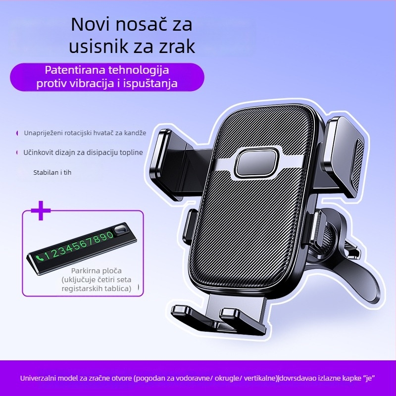 Mo jile Držač za telefon u automobilu - Snap-on ugradnja na ventilacijski otvor, Opća kompatibilnost, Bez napajanja