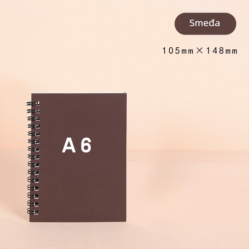 Spiralni bilježnica od Kraft papira, Kraft paper serija, 100 stranica, 300 g/m² papir, mogućnost prilagodbe