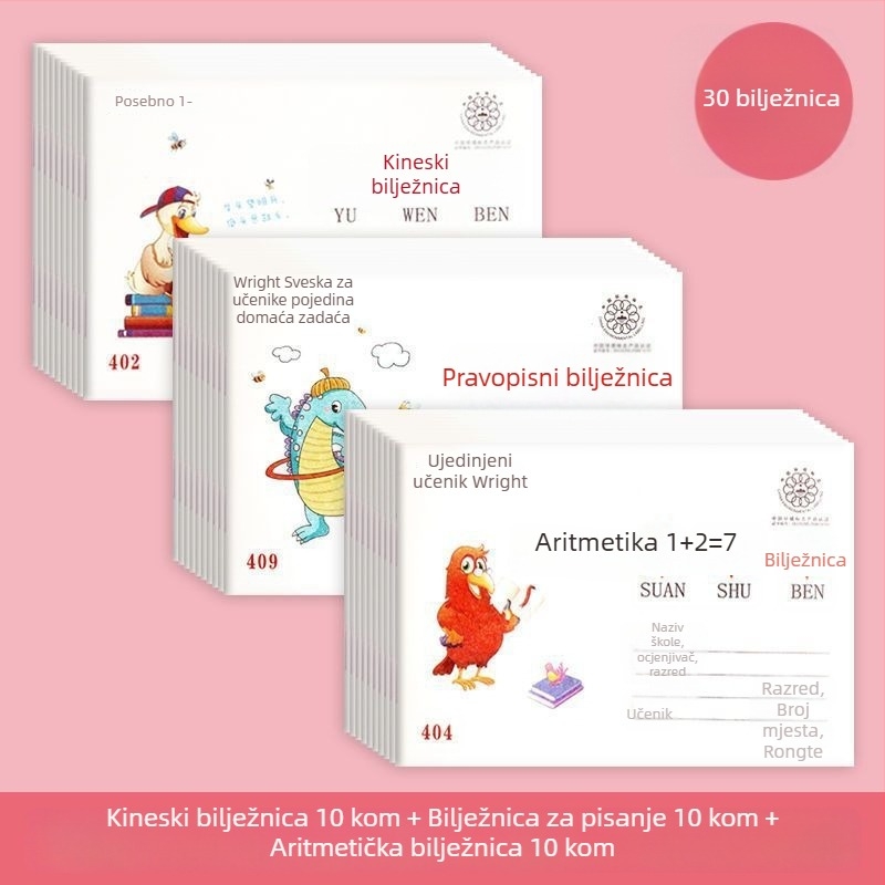 Radna bilježnica za osnovnu školu: Pinyin, aritmetika, pisanje, crtanje i pravopis kineskih znakova za predškolsku djecu