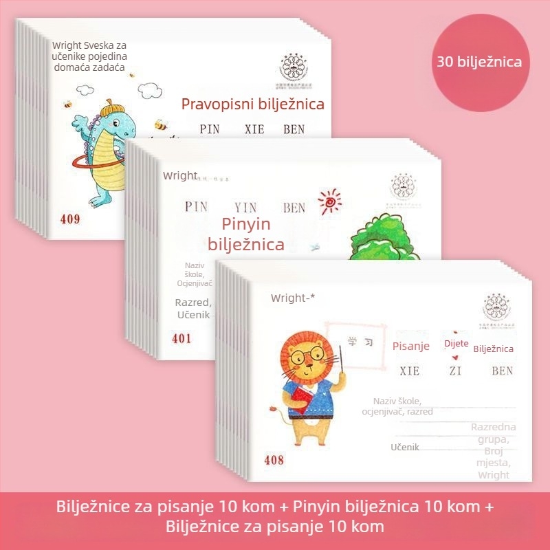 Radna bilježnica za osnovnu školu: Pinyin, aritmetika, pisanje, crtanje i pravopis kineskih znakova za predškolsku djecu