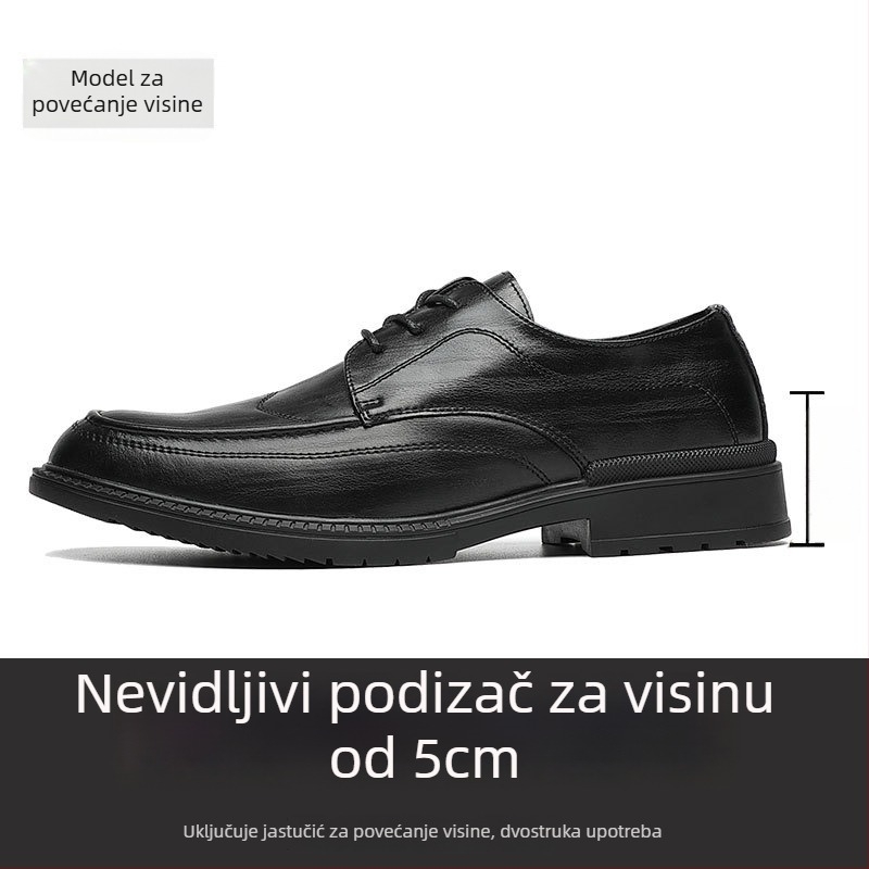 Muške kožne cipele za poslovni stil, Quange, gornji dio od teleće kože, gumena potplata, captoe, poslovni stil