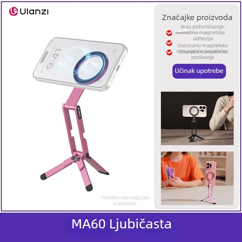 Magnetski držač za telefon – aluminijski spoj, univerzalno kompatibilan, protiv podrhtavanja