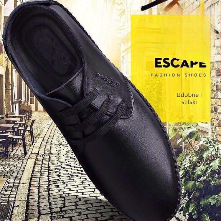 Muške Bean Shoes od PU kože, s remenom, okrugli vrh, ravna potpetica – engleski stil za poslovno-slobodno vrijeme