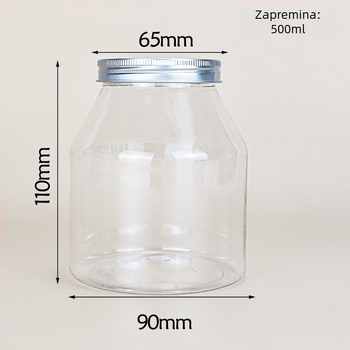 Jogurt posuda s trapeznim pakiranjem, prozirna PET posuda, PVC plast, posuda za začine, kapacitet 1000 ml+