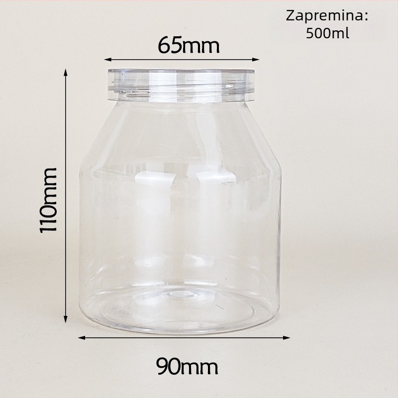 Jogurt posuda s trapeznim pakiranjem, prozirna PET posuda, PVC plast, posuda za začine, kapacitet 1000 ml+